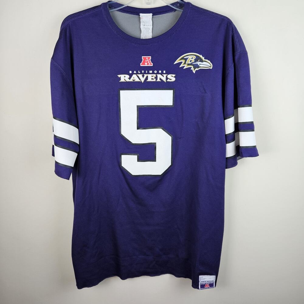 Baltimore Ravens Flacco #5 NFL Team Apparel Jersey Size Large Purple Football